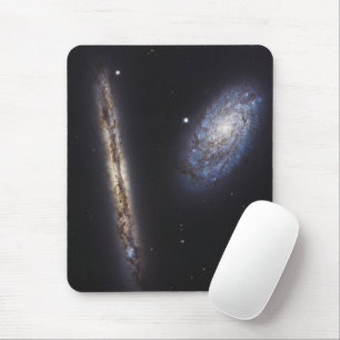 Edge-On Galaxy Ngc 4302 & Tilted Galaxy Ngc 4298 Mouse Mat