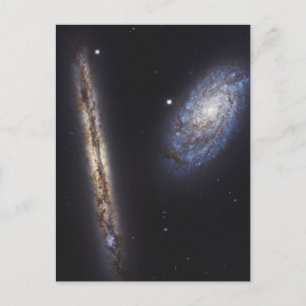 Edge-On Galaxy Ngc 4302 & Tilted Galaxy Ngc 4298 Postcard