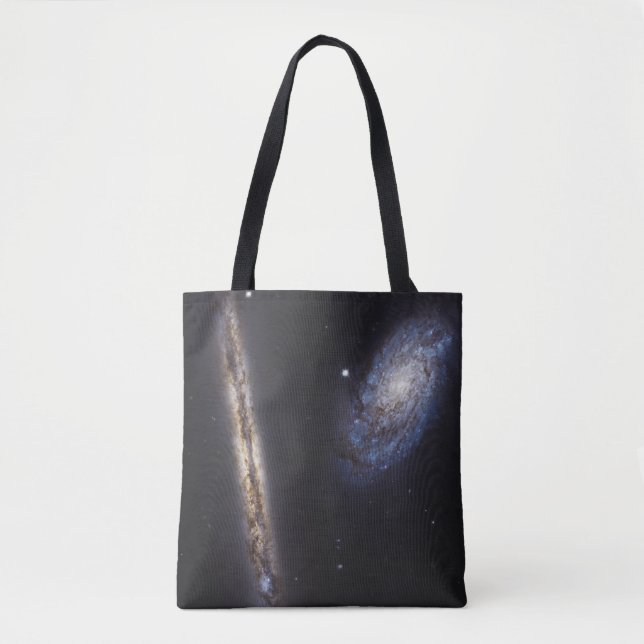 Edge-On Galaxy Ngc 4302 & Tilted Galaxy Ngc 4298 Tote Bag (Front)