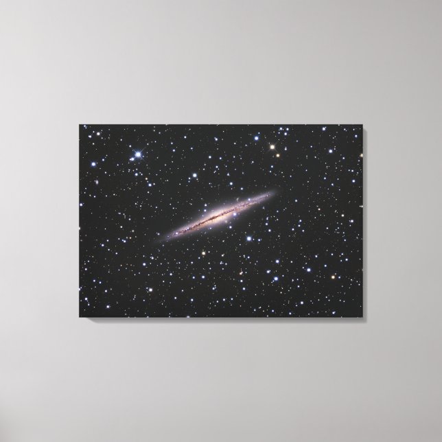 Edge-on view of the NGC 891 Spiral Galaxy in Andro Canvas Print (Front)