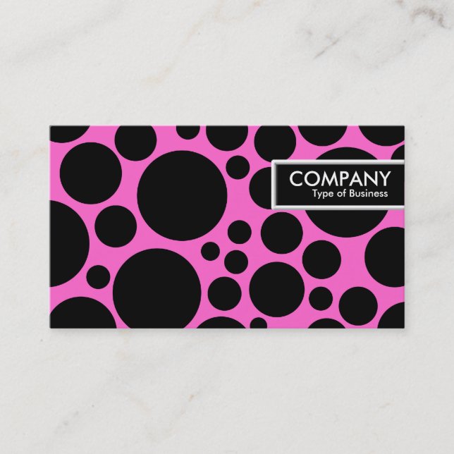 Edge Tag - Spotty - Black on Pink (Front)