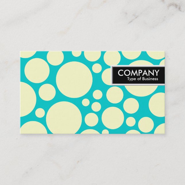 Edge Tag - Spotty - Cream on  Blue (00CCCC) (Front)