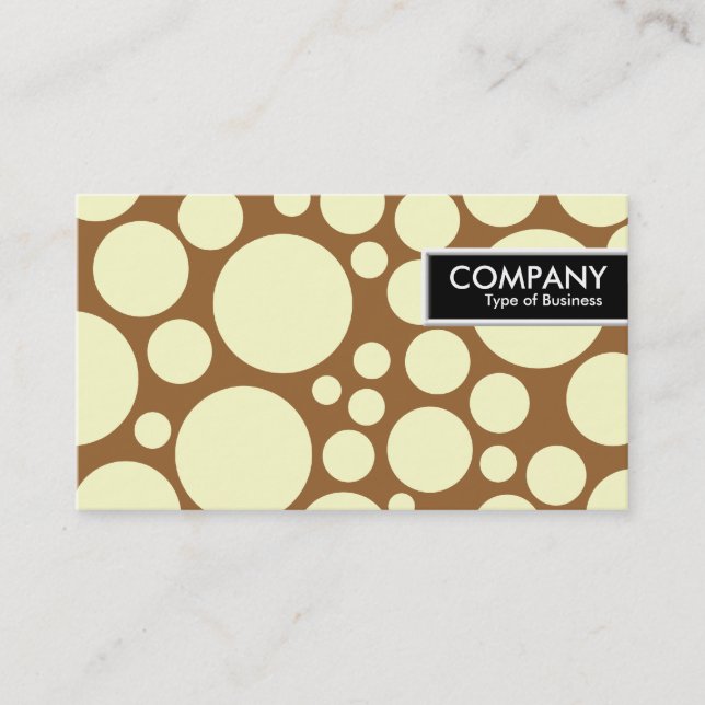 Edge Tag - Spotty - Cream on Brown (Front)