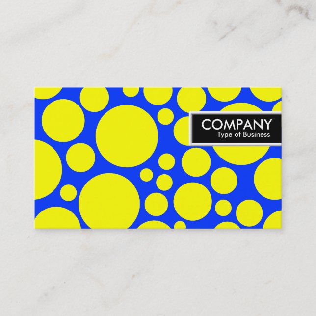 Edge Tag - Spotty - Yellow on Blue (Front)