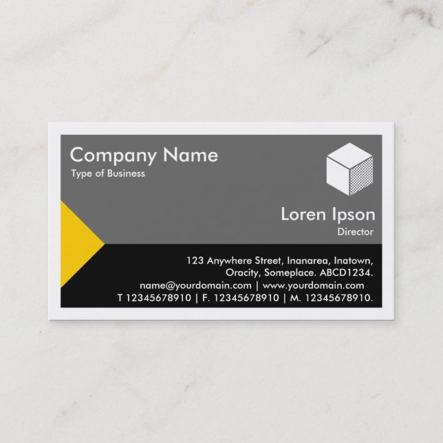 Edge Triangle - Amber, Black & Grey Business Card (Front)