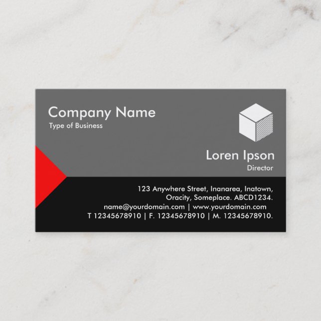 Edge Triangle III - Red, Black with Grey Business Card (Front)