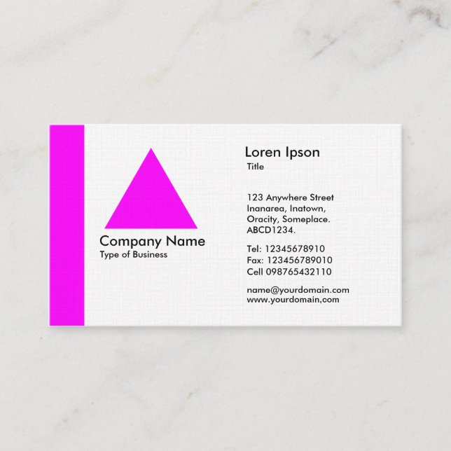 Edge Triangle - Magenta Business Card (Front)