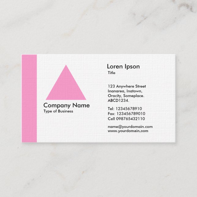 Edge Triangle - Pink Business Card (Front)