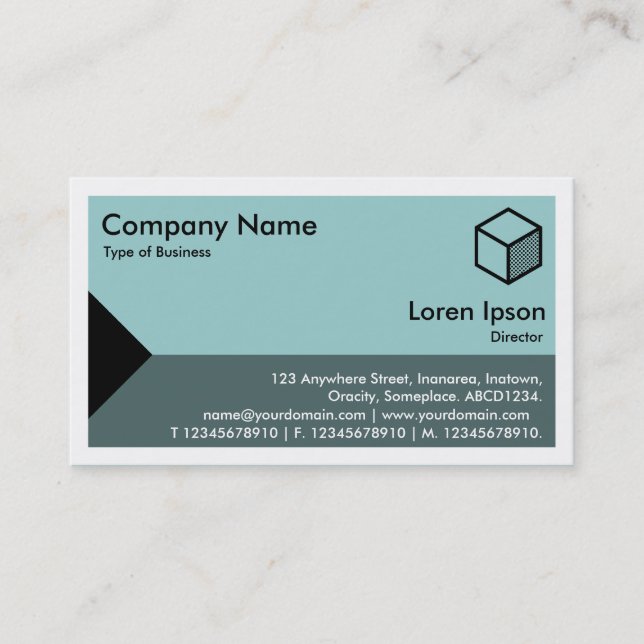 Edge Triangle - Shades of Lt Blue Green Business Card (Front)