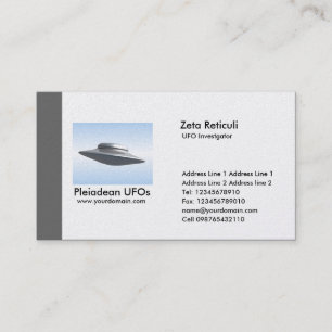 Edge UFO Investigator - Grey Business Card