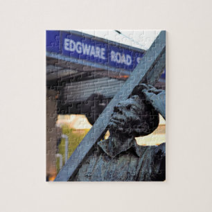 Edgeware Road Station Statue - 8x10 - 110 pcs. Jigsaw Puzzle