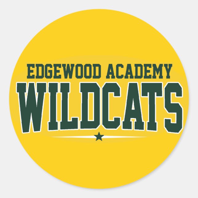 Edgewood Academy; Wildcats Classic Round Sticker (Front)