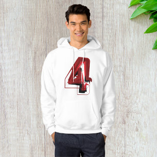 Edgy Abstract Red and Black Number 4 Hoodie