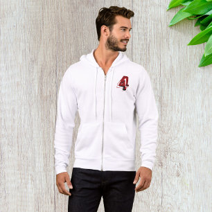 Edgy Abstract Red and Black Number 4  Hoodie