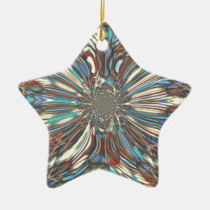 Edgy African Urban Pop Art Abstract Optical Design Ceramic Tree Decoration