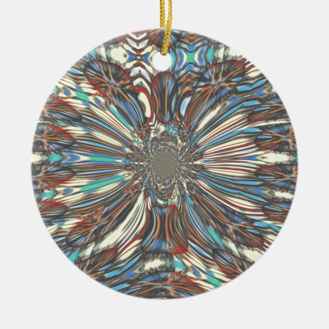 Edgy African Urban Pop Art Abstract Optical Design Ceramic Tree Decoration (Front)