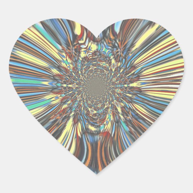 Edgy African Urban Pop Art Abstract Optical Design Heart Sticker (Front)