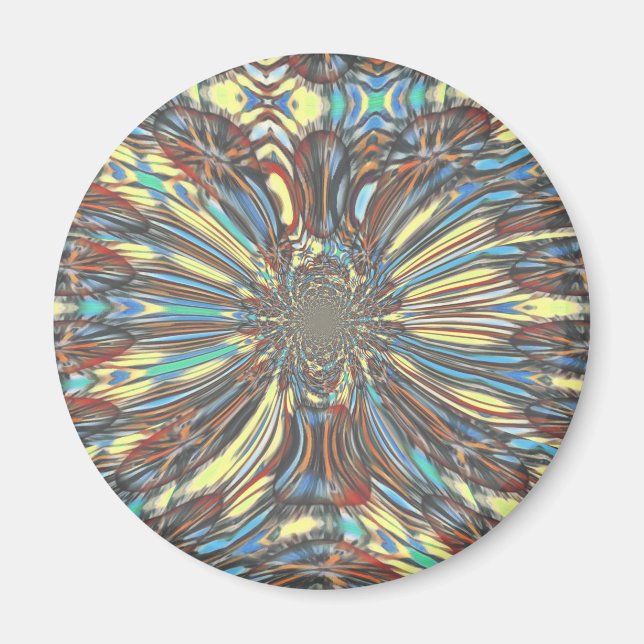 Edgy African Urban Pop Art Abstract Optical Design Magnet (Front)