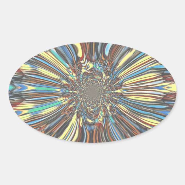 Edgy African Urban Pop Art Abstract Optical Design Oval Sticker (Front)