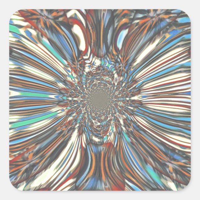 Edgy African Urban Pop Art Abstract Optical Design Square Sticker (Front)