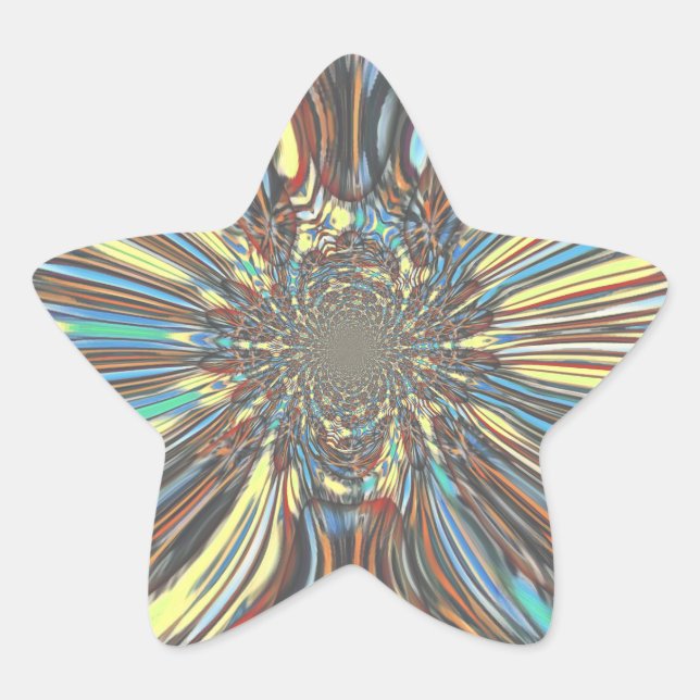 Edgy African Urban Pop Art Abstract Optical Design Star Sticker (Front)