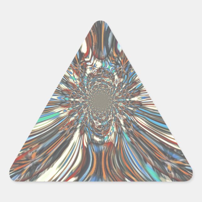 Edgy African Urban Pop Art Abstract Optical Design Triangle Sticker (Front)