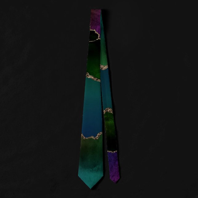 Edgy Agate | Dark Moody Jewel Tone Teal Tie (Creator Uploaded)