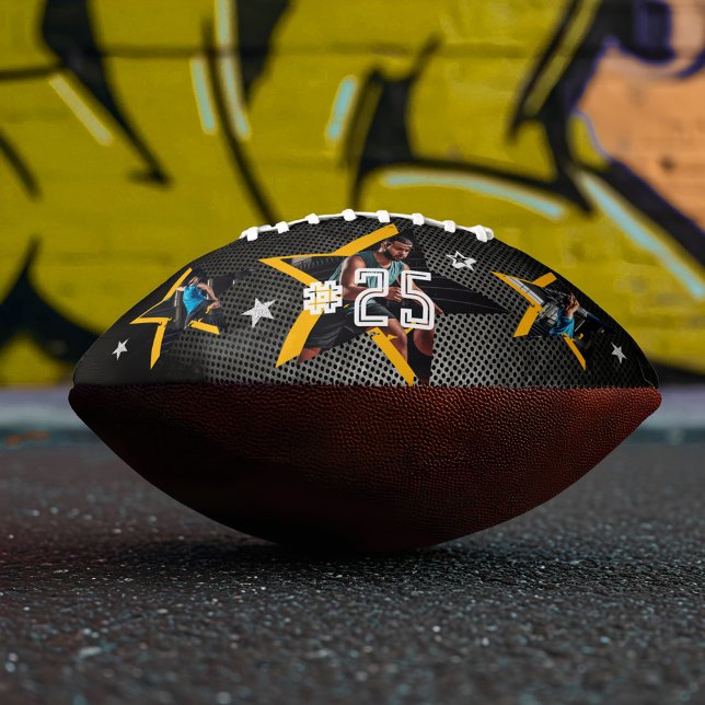 Edgy All-Star Sports Photo Star Design Keepsake American Football (Edgy All-Star Sports Photo Star Design Keepsake Football)