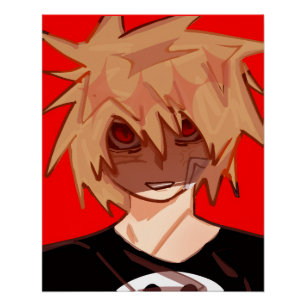 Edgy Anime Boy Grunge Aesthetic Poster