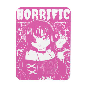 Edgy Anime Girl "Horrific" Grunge Streetwear Magnet