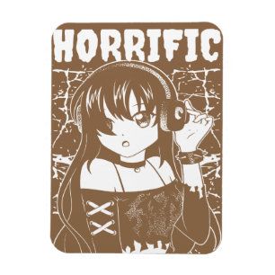 Edgy Anime Girl "Horrific" Grunge Streetwear  Magnet