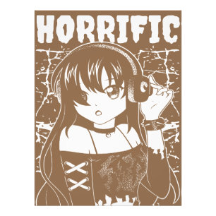 Edgy Anime Girl "Horrific" Grunge Streetwear Photo Print