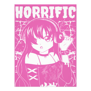 Edgy Anime Girl "Horrific" Grunge Streetwear Photo Print