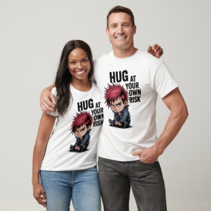 Edgy Anime Hug At Your Risk T-Shirt