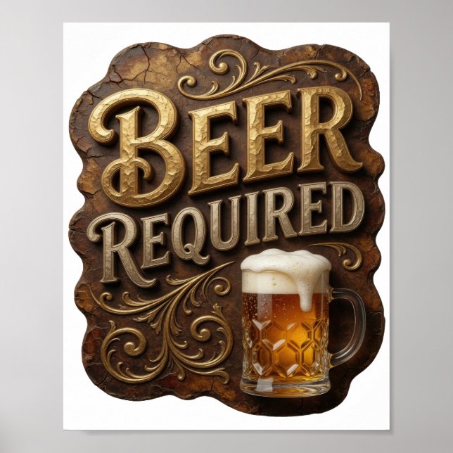 Edgy BEER REQUIRED Poster (Front)