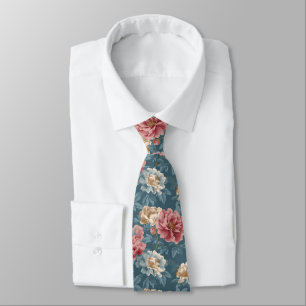 Edgy Birthday Gifts For Him Peonies Flower Tie