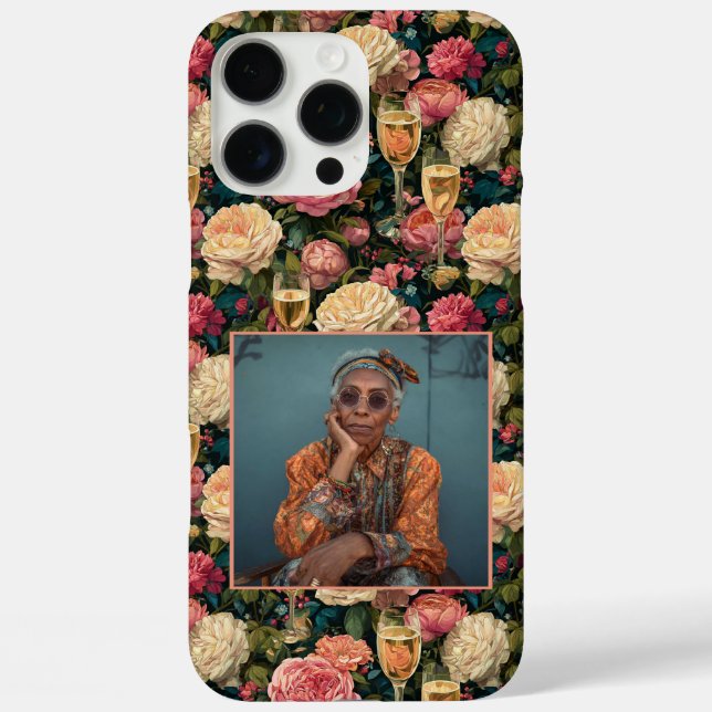 Edgy Birthday Party Gardenias Flower Photo Case-Mate iPhone Case (Back)