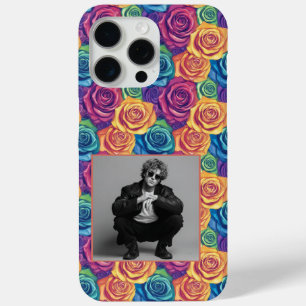 Edgy Birthday Party Rose Flower Photo  iPhone 15 Pro Max Case