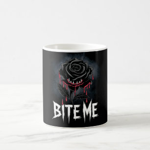 Edgy 'Bite Me' Gothic Rose Design  Coffee Mug