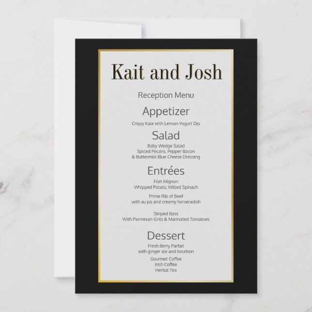 Edgy Black Digital Abstract Amazing Fab SVG Menu Invitation (Front)