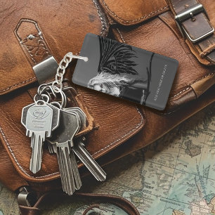 Edgy Black Tribal Fallen Angel Red Eyes Gothic  Key Ring
