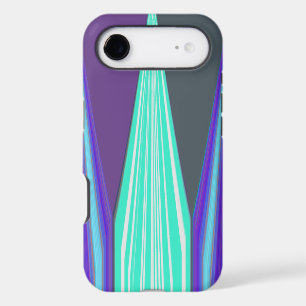 Edgy Blue Purple Cyan Chevron Art Print