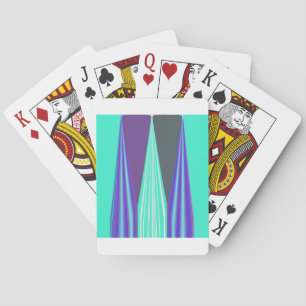 Edgy Blue Purple Cyan Chevron Art Print Playing Cards