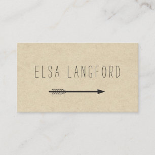 Edgy Bohemian Arrow with Handwritten Text Business Card
