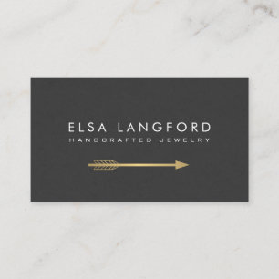 Edgy Bohemian Faux Gold Arrow Artisanal Craft Business Card
