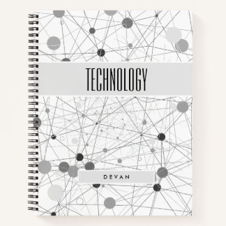 Edgy BOHO Composition in Greys Subject Notebook