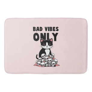 Edgy Cat- Bad Vibes Only Bath Mat