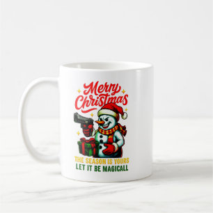 Edgy Christmas Gangster Snowman Unique Holiday Gif Coffee Mug