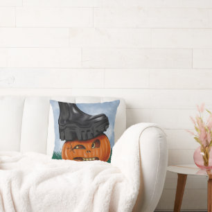Edgy Crushing It Halloween Pumpkin Cushion