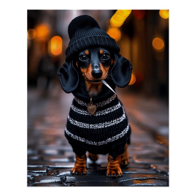 Edgy Dachshund  Poster (Front)